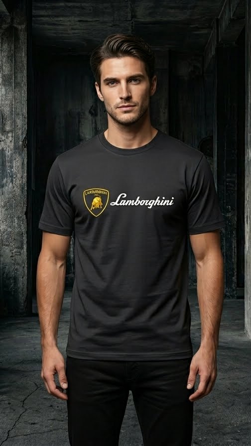 Lamborghini Black Stripe Racing T-Shirt